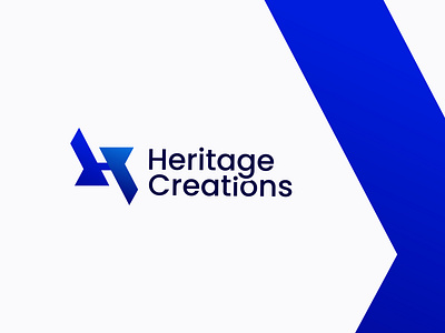 Heritage Creations Logo Design. brand identity branding creative logo gradient logo design. h icon h logo h symbol heritage creations logo icon logo logo design logomark logos logotype minimal minimalistic logo popular logo typography vector