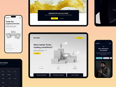 Exness - Trading App binance bitcoin blockchain crypto crypto app crypto design crypto wallet crypto website design crypto world trading dashboard cryptocurrency defi exchange finance fintech forex nft trading trading design trading website template web3