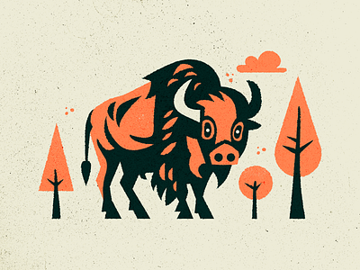 Bison illustration adobe bison graphic graphic design illustration illustrator nature outdoor retro vintage