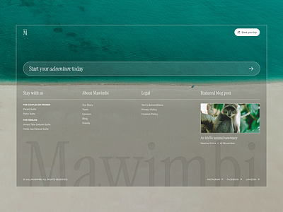 D5 / Mawimbi Beach Hotel 🏝️ / Footer section beach design footer freelance freelance designer hotel island travel ui ui design ux ux design web web design website
