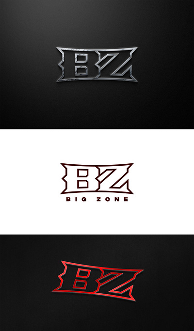 Big Zone b letter bold combo initials lettermark line art masculine modern shinny silver z letter