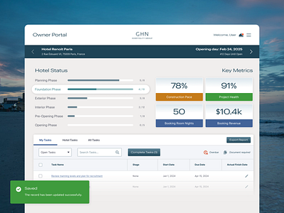 Hotel Owner Portal Dashboard (3) dashboard hotel product design travel ui ux web design