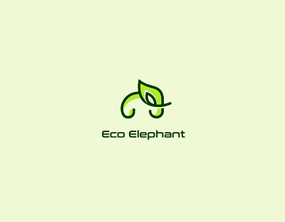 Eco elephant logo design animal logo brand identity eco logo elephant logo leaf logo logo logo design logotype mammoth logo