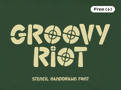 Groovy Riot — Stencil Handwritten Font bold cartoon download font free freebie fun groovy haddrawn handwriting pixelbuddha playful retro rounded sans serif stencil type typeface typography vintage