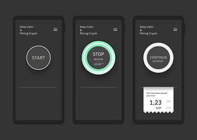 Keep Calm and Mining Crypto interface minimal minimalism product product design ui ui design ux