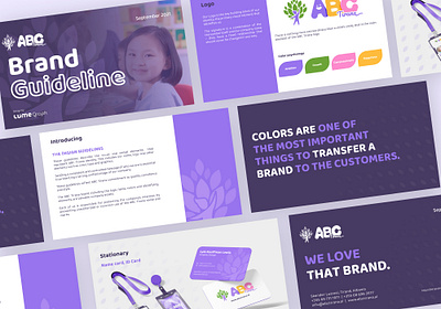 Logo & Branding for ABC Tirana: A Bold Identity for a New Era branding children design flat design gradient graphic icon illustration kids kinder kindergarten logo purple