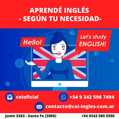 English Course Ad #2 advertisment design illustration