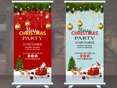 Christmas Rolling Banner Design art banner design branding christmas dj party banner design christmas rolling banner design creative design facebook post graphic design illustration instagram post mockup product design socialmedia standar template