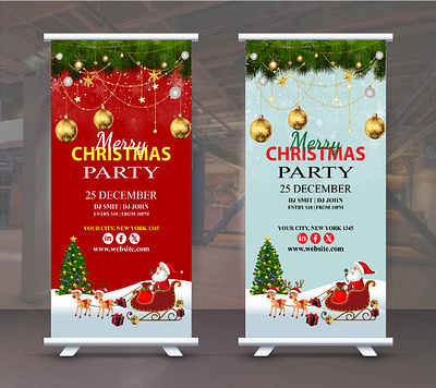 Christmas Rolling Banner Design art banner design branding christmas dj party banner design christmas rolling banner design creative design facebook post graphic design illustration instagram post mockup product design socialmedia standar template