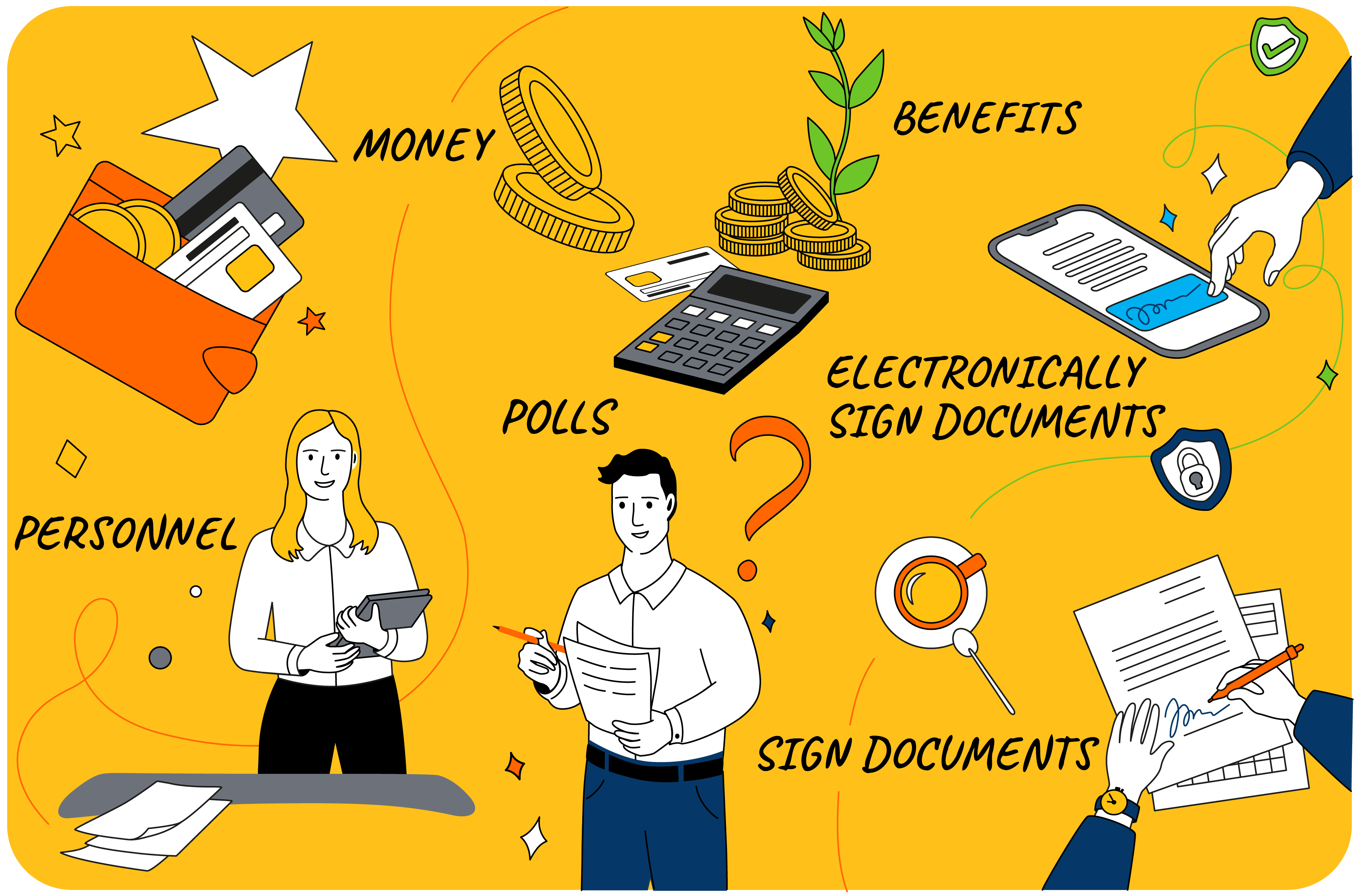 Illustrations for the mineral and chemical company EuroChem character characters design