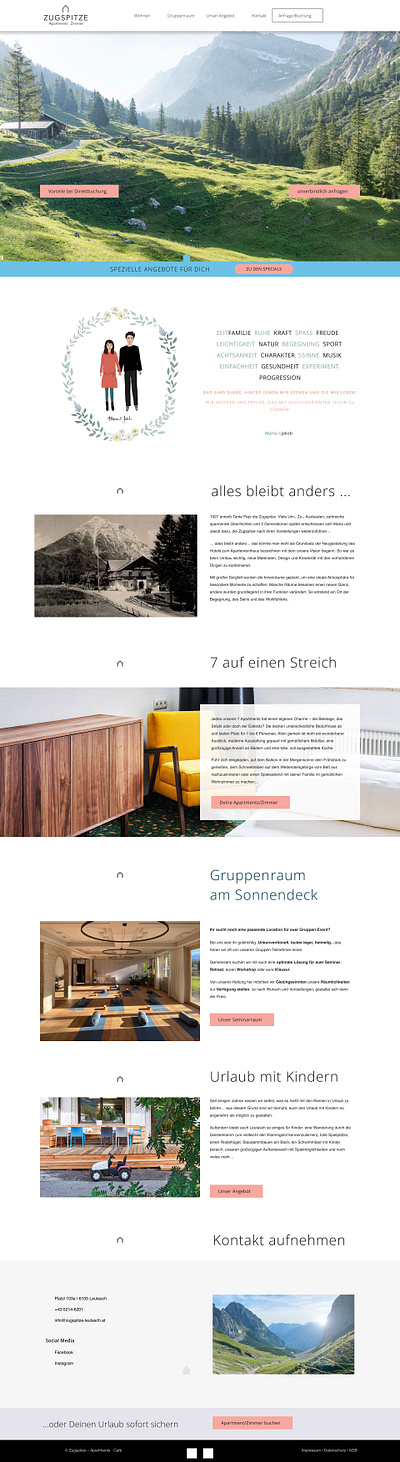 Hotel Zugspitze design layout typography ui website