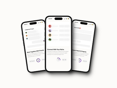 CollabHub: Onboarding Screens app figma onboarding onboarding mobile onboarding screen ui ui designer uiux