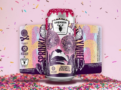 Sprinkles Sprinkles Everywhere craft beer creep donut illustration label packaging poster print sprinkles