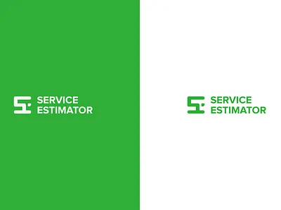 Service Estimator Logo green lettermark logo typography ui xd