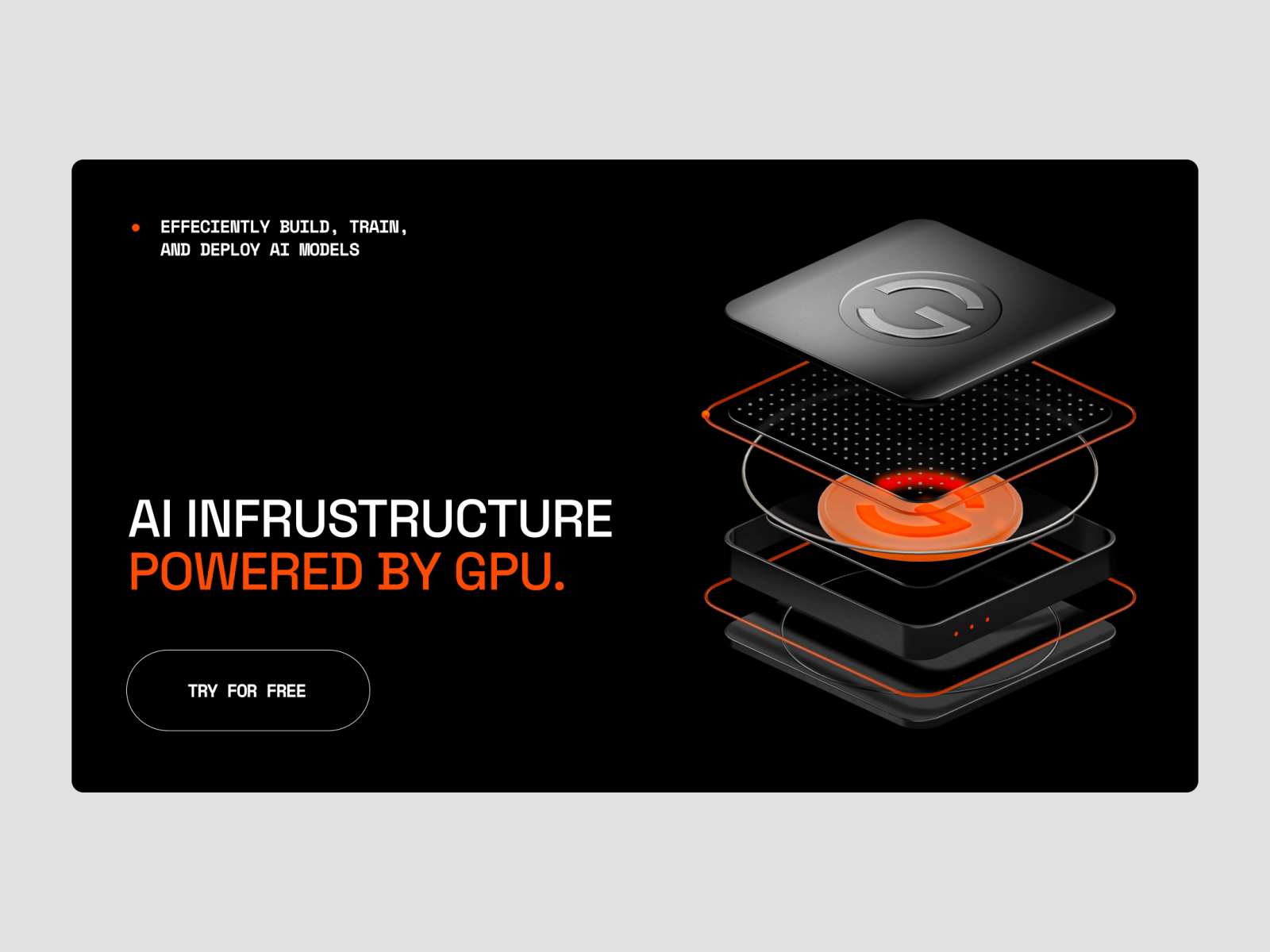 Example of GPU AI Infrustructure landing animation