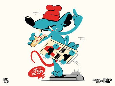 Call the Cops! character design graphics illustration mouse rat trap skateboarding smoking t shirt design tee design vector vector design