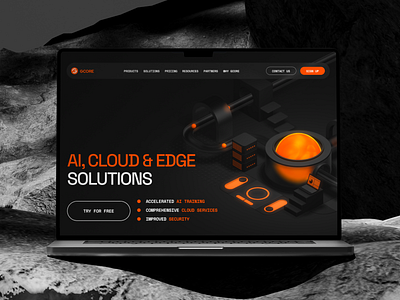 Gcore Landing Redesign 3d ai animation branding cdn cloud edge illustration motion spline uiux webdesign