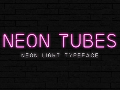 Neon Tubes - Neon Light Font argon fluorescent incandescent light neon neon tubes neon light font sign tube typeface