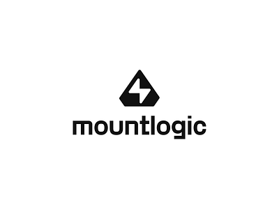 Mountlogic bolt branding cliff identity lighting bolt logic logo mark mountain negative space peak symbol tech