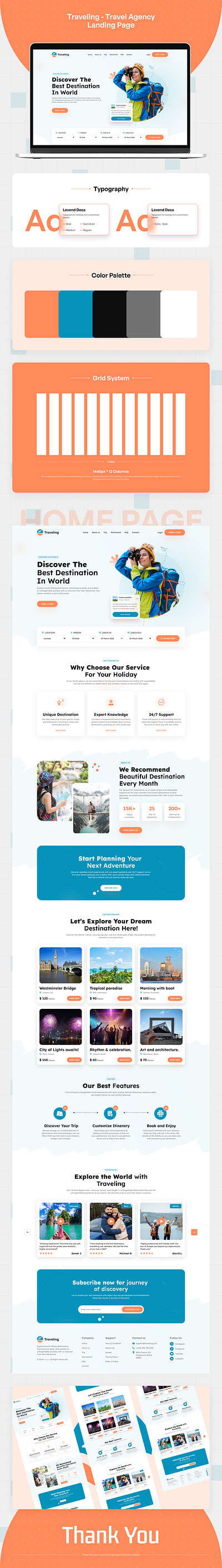 Traveling - Travel Agency Landing Page adventure adventure website beach hotel booking landing page minimal minimal travelling modern travelling travel travel agency travel web design travel website traveller travelling travelling website ui uiux ux vacation web design