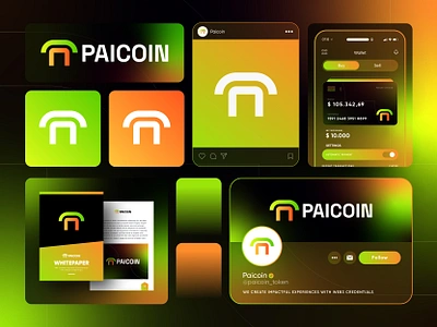 Paicoin - Logo Design Concept blockchain brand identity branding coin crypto currency decentralized defi digital logo logo design logo identity logotype modern logo pai technology token