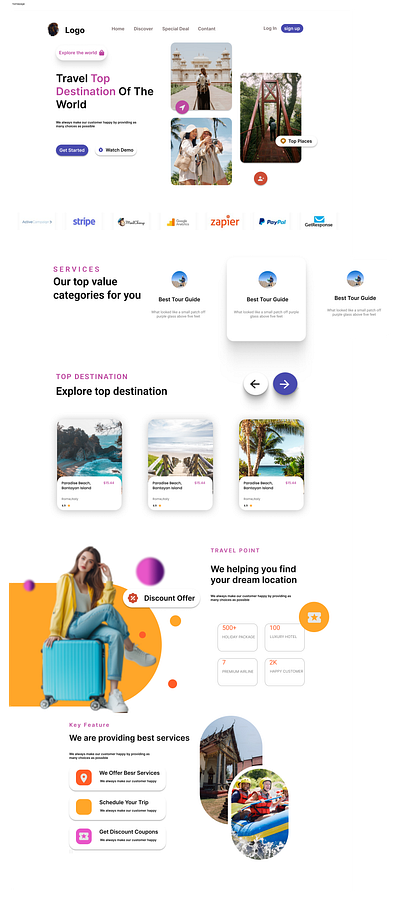 Tour & Travel branding design figma logo typography ui vector website