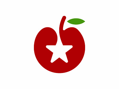 Cherry Fruit Star Logo apple cherry farm fruit garden icon logo mark star symbol tree