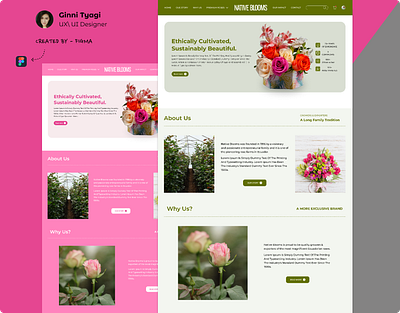 ✨ Native Blooms Website Redesign ✨ e commerce e commerce website figma flower website graphic design landing page photo shop redesign reserch ui website design