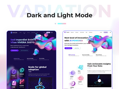 AI Landing Page 3d ai artificial inteligence big data creative dark mode figma gradient graphic illustration homepage html illustration landing page material design single page ui ux vibrant web design website