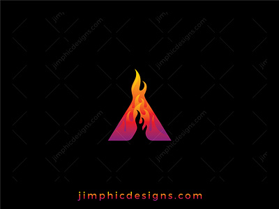 Letter A Flame Logo branding design fire fire logo flame flame logo graphic design letter letter logo logo logo design vector