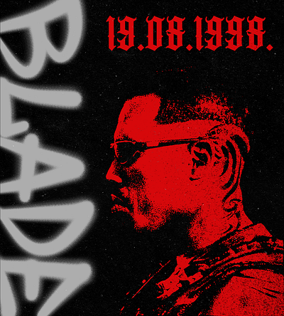 Blade - poster blade character graffiti graphic design movie poster