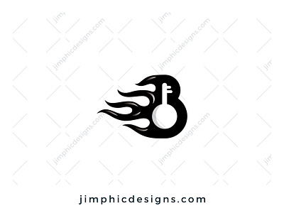 Flaming Letter B Key Logo branding design fire flame graphic design key key logo letter letter logo logo logo design vector