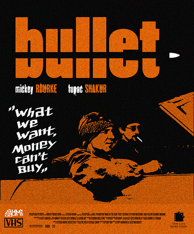 Bullet - poster 90s character graphic design movie poster