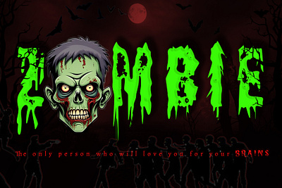 Word Play - Zombie Photoshop Class adobe photoshop brain creepy green horror shlop font spooky zombie