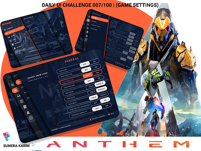 DAILYUI 007/100 | SETTINGS (ANTHEM GAME SETTINGS) anthemgame daily ui dailyui figma gamedesign gamesetting gameui gamingui settings ui ui ui design ui ux uidesign uiuxdesign userexperience userinterface ux design uxdesign