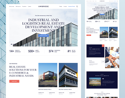 Real Estate Development & Investment Company – UX/UI design business capital clean design corporate development financial firm inductrial investments landing page logistic modern design popular real estate ui ux web design website design