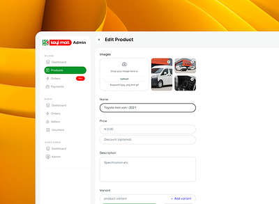Add / Edit Product - Ecommerce (Admin Dashboard) interactive shopping ui