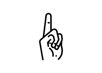 shows a simple black outline of a hand with the index finger 3d animation branding graphic design logo motion graphics