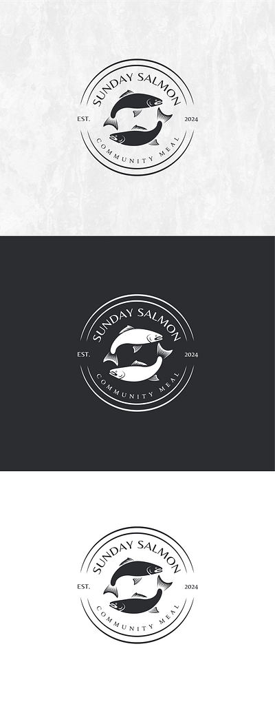 SUNDAY SALMON COMMUNITY MEAL brand branding design logo simple vector