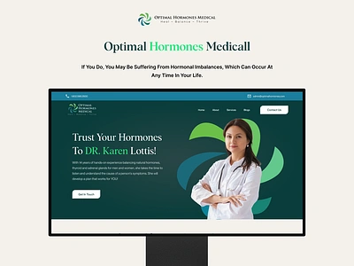 Optical Hormones Medical design doctors doctors website design homepage landing page medical medical website medical website design mockup ui uiux uiux design web design website design