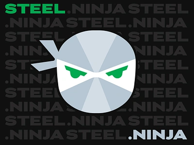 Steel Ninja - Visual Identity branding brandmark cute emblem face fighter graphic design identity identity design illustration logo logo designer logos mascot ninja simple steel vector