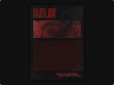 Poster Design | Endure & Survive graphic design poster print print design