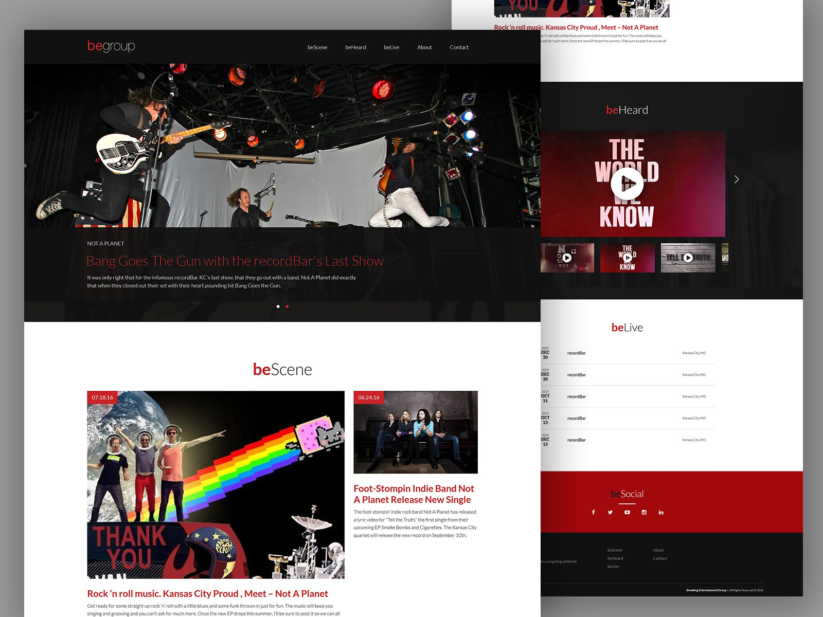 Breaking Entertainment Group - Website Landing Page branding design landing page ui ux web design