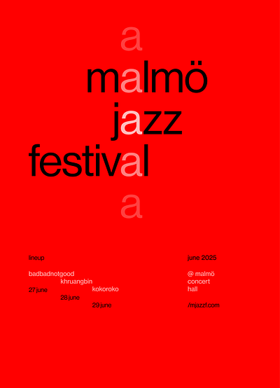 malmö jazz fest – poster design + animation 2d 2d animation adobe after effects animation branding design graphic design illustrator jazz motion motion design motion graphics poster poster design typography vector