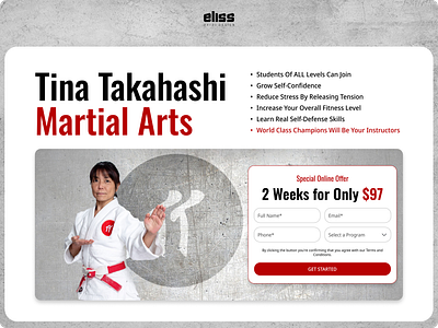 Website Design for Martial Arts School design figma ui ui design ux design ux ui design webdesign