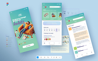 Habits app bad habits figma ui