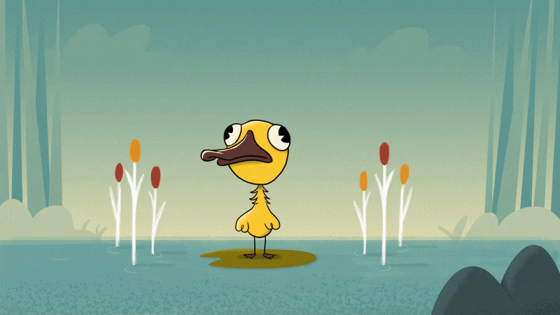 Duck animal animation bird bird illustration cute duck duck illustration duckling ducks environment gif animation illustration lily nature outdoors park pond scared scream water