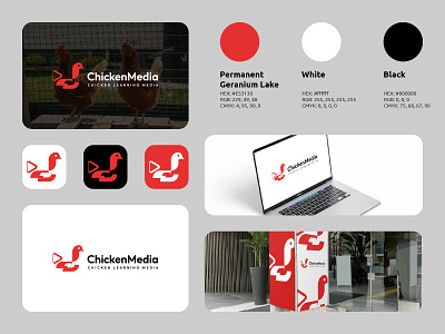 ChickenMedia Logo animal apps branding business chickens farm farming logo logos modern simple video