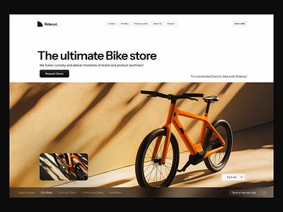 Landing page design for Bike Store app bicycle bike bike store bike web bike website biker ecommerce landing page landing page design minimal online store ui user interface ux web design web development website website design