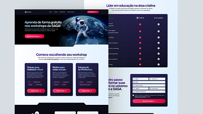 Landing Page SAGA - Workshops Gratuitos design system experiencia do usuario landing page ui design user interface ux design